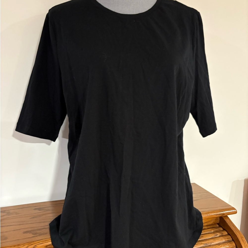 WHO WHAT WEAR Women’s Classic Black T-shirt Top size XXL